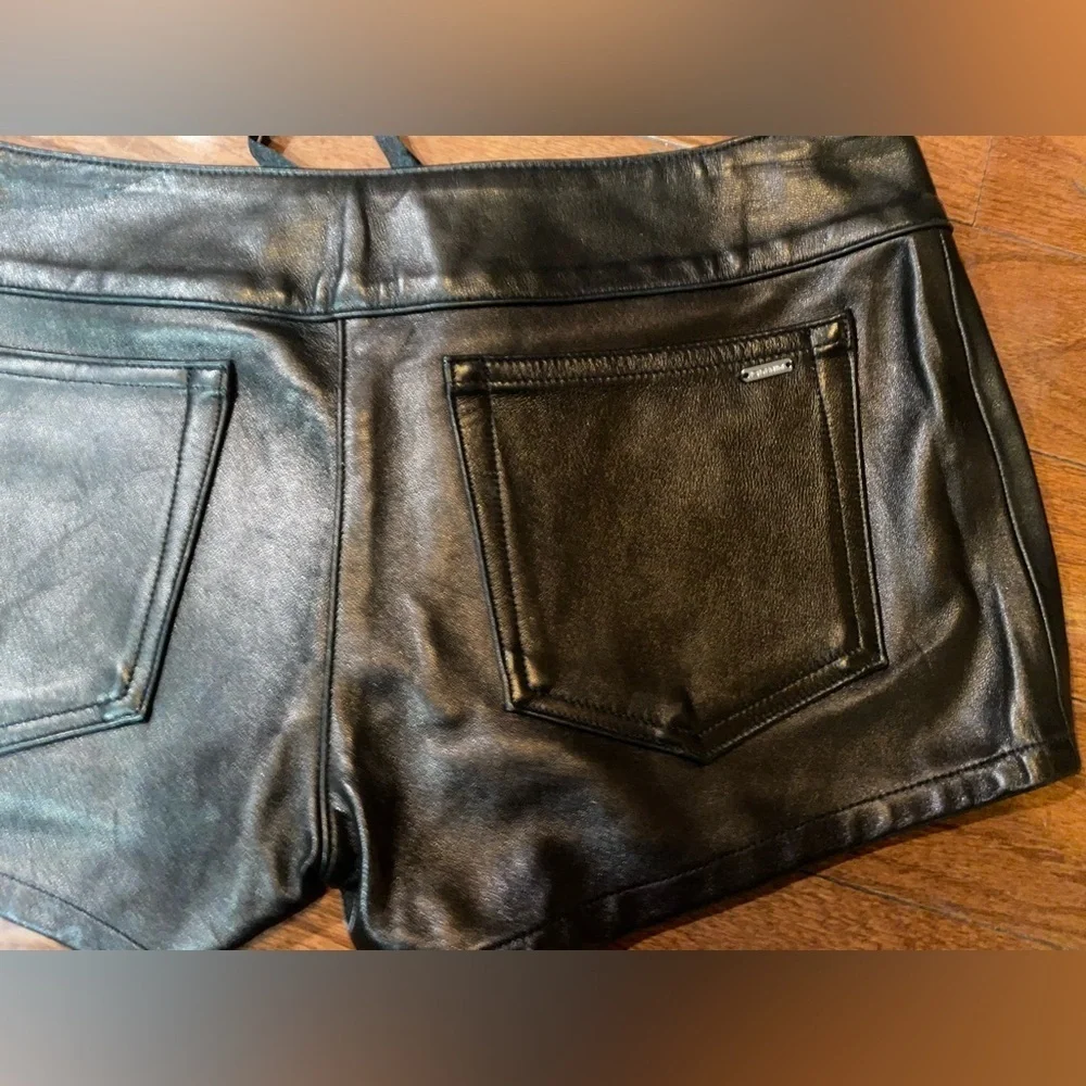 New! EB Denim Leather Black Micro Hottie Y2K
Lace Up Shorts ❤️🔥 Size 26 NWT! - Picture 12 of 15